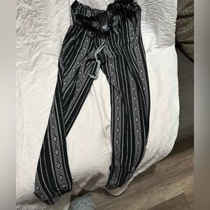 Black and white hippie long pants.